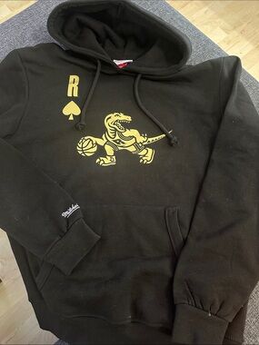 Mitchell & Ness Black Hoodie with Yellow Raptors Logo
